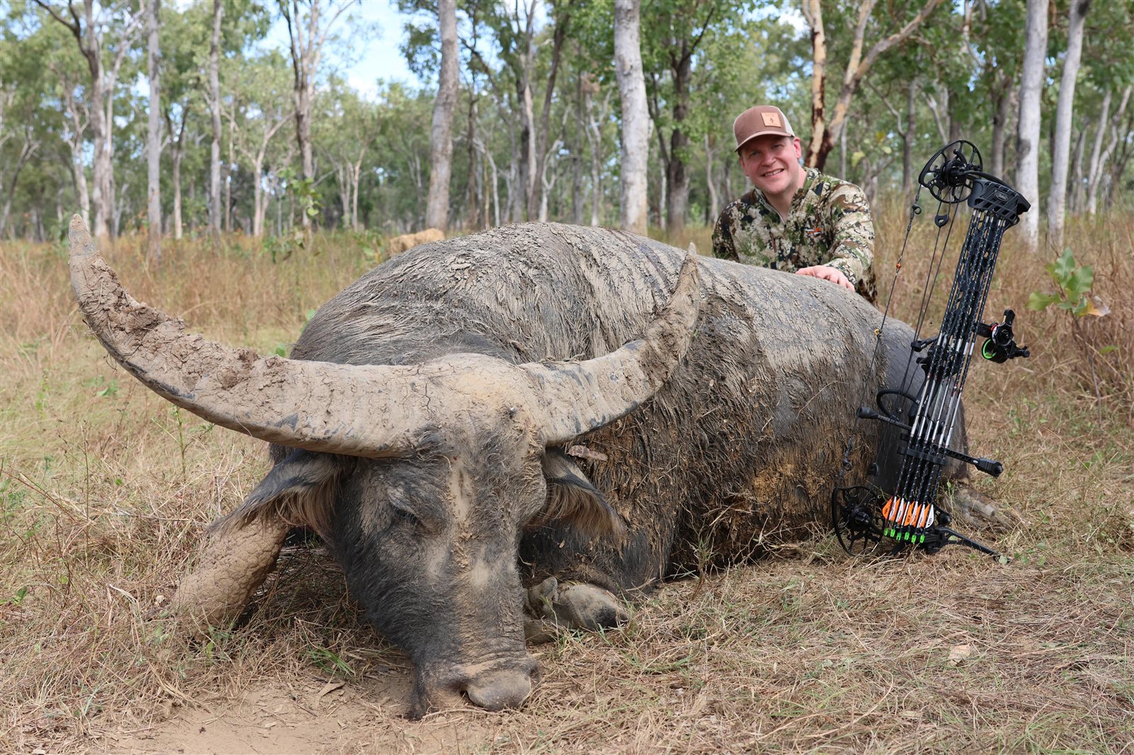 2 Water Buffalo taken with GrizzlyStik, bowhunting success story
