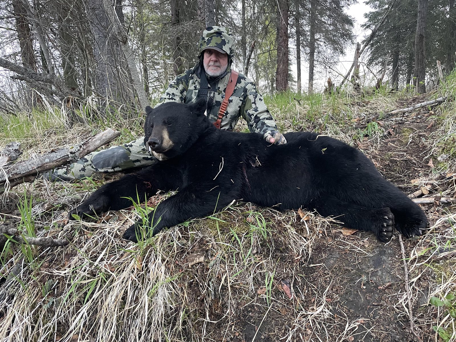 Black Bear taken with GrizzlyStik, bowhunting success story