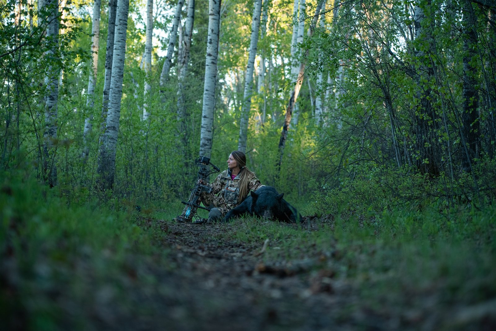 Black Bear Boar taken with GrizzlyStik, bowhunting success story