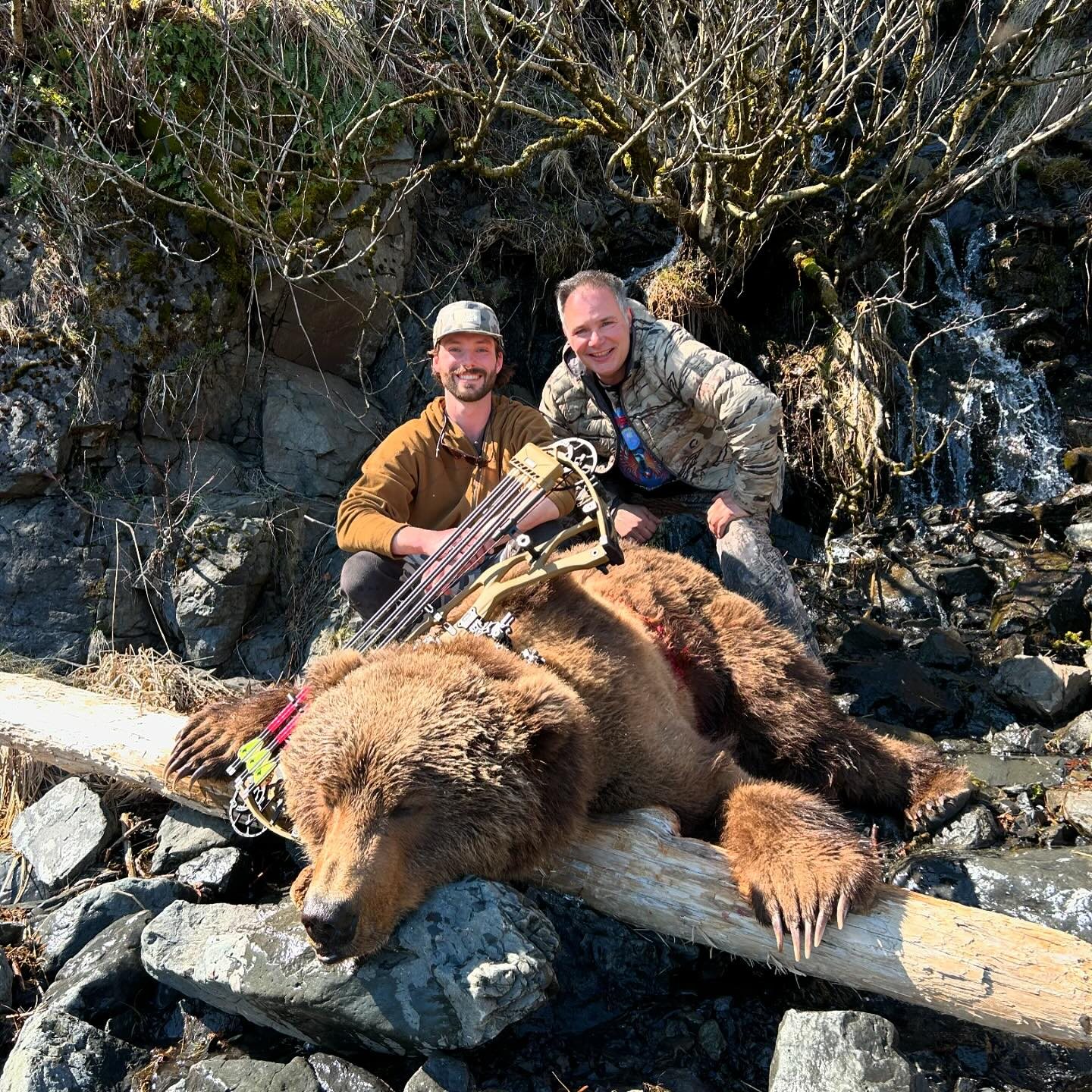 Brown Bear taken with GrizzlyStik, bowhunting success story