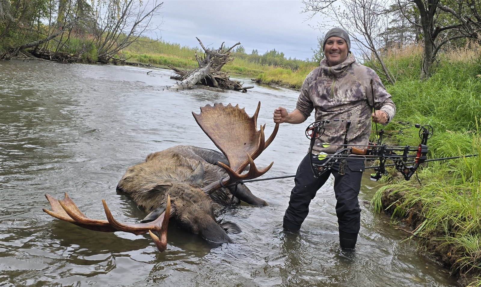Bull Moose taken with GrizzlyStik, bowhunting success story