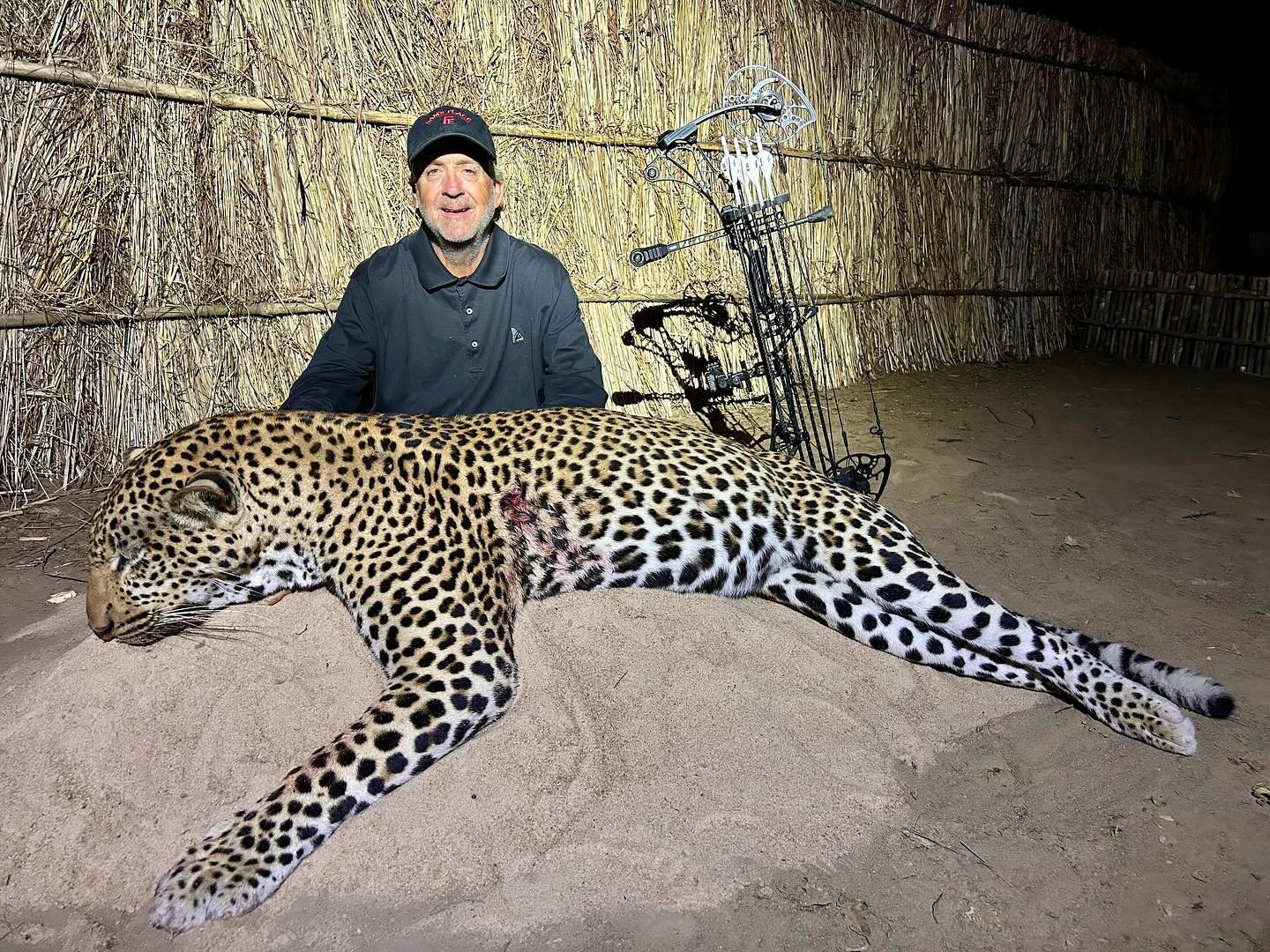 Leopard taken with GrizzlyStik, bowhunting success story