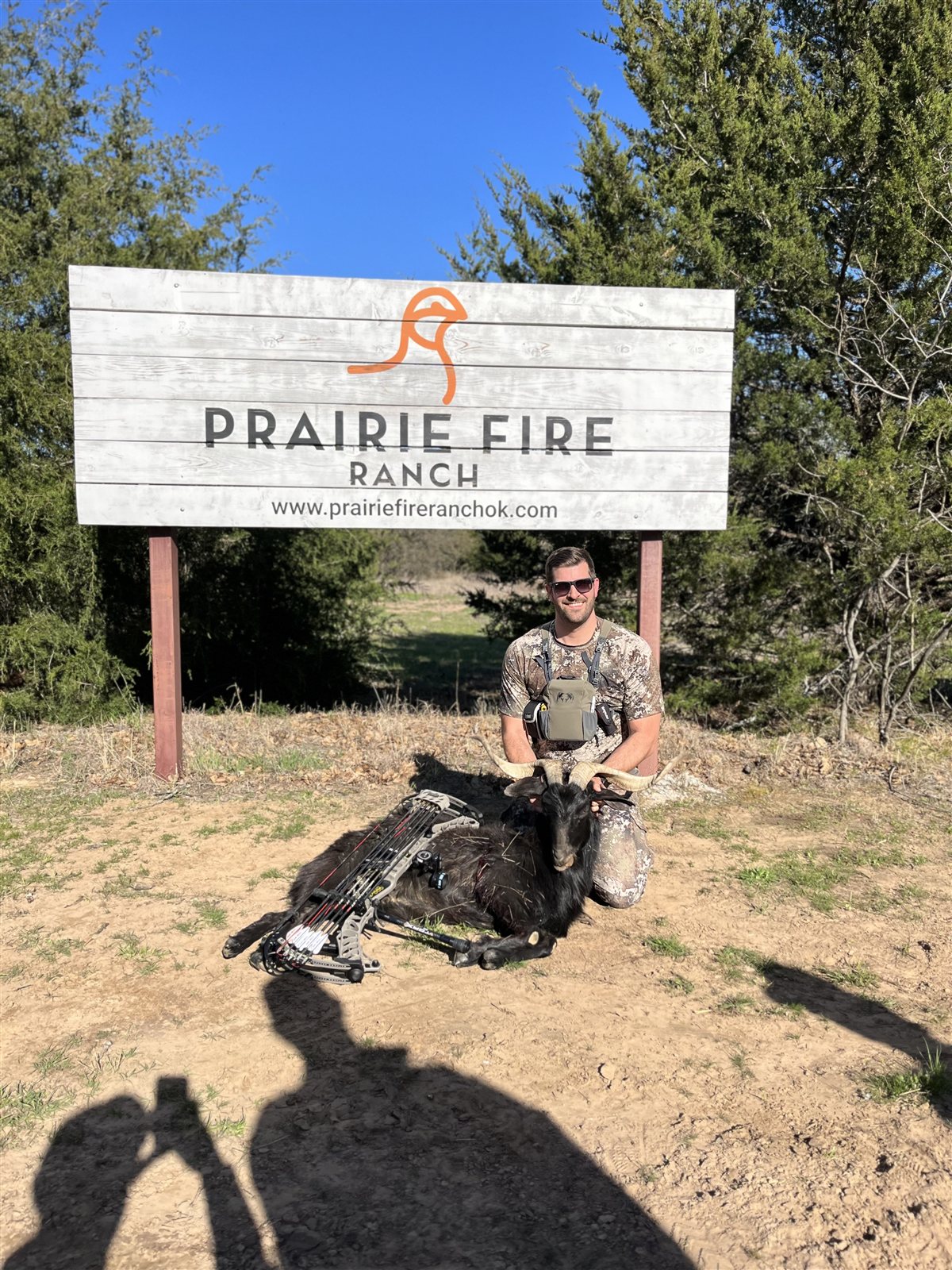 Spanish Goat taken with GrizzlyStik, bowhunting success story