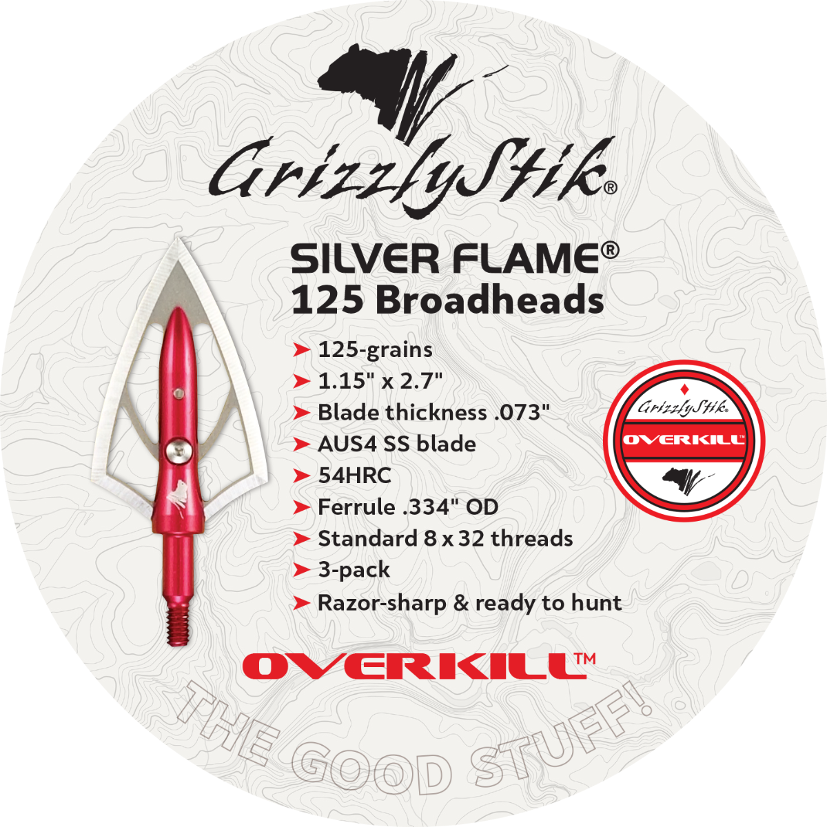 OVERKILL Silver Flame 125® Double Bevel Broadhead